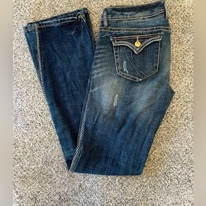 Women’s express jeans Zelda slim fit ultra low rise size 6r Barley boot